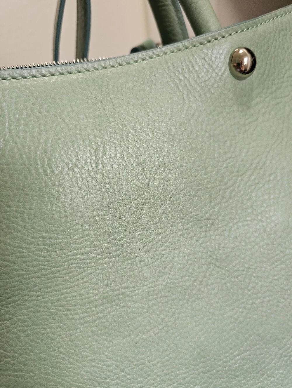 Massaccesi Mint Green Handmade Vachetta Leather Charlotte Satchel GUC